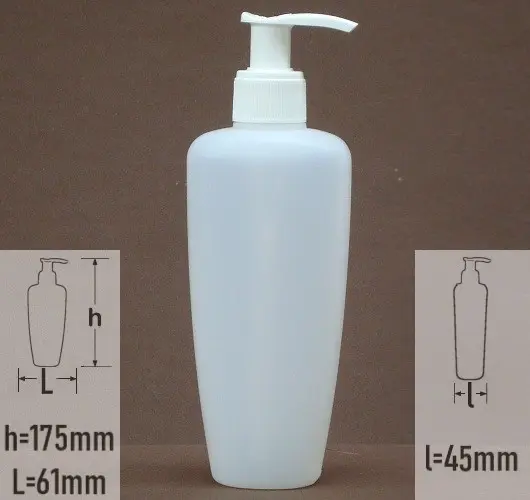 Sticla plastic 200ml culoare natur semitransparent cu capac pompa alb
